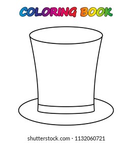 hat - coloring book.  Coloring  page to educate preschool kids .  Game for preschool kids.  Vector cartoon 