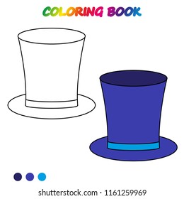 hat - coloring page. Worksheet. Game for kids -  coloring book. 