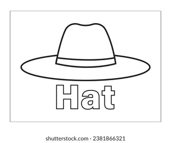 Hat coloring pages for kids.