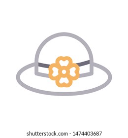 hat colour line vector icon