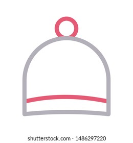 hat colour line vector icon