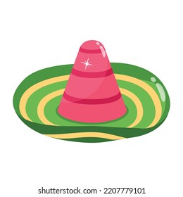 Hat to complete a perfect attire, flat icon