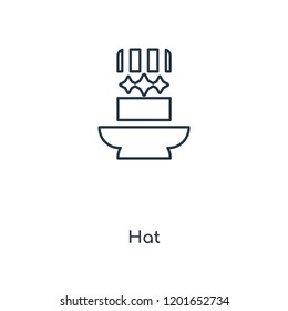 Hat concept line icon. Linear Hat concept outline symbol design. This simple element illustration can be used for web and mobile UI/UX.