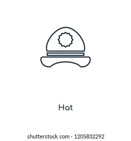 Hat concept line icon. Linear Hat concept outline symbol design. This simple element illustration can be used for web and mobile UI/UX.