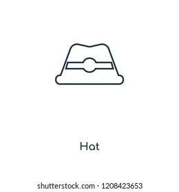 Hat concept line icon. Linear Hat concept outline symbol design. This simple element illustration can be used for web and mobile UI/UX.