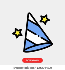 Hat concept line icon. Simple element illustration. Hat concept outline symbol design. Can be used for web and mobile UI/UX. Modern vector style. Modern vector style. 