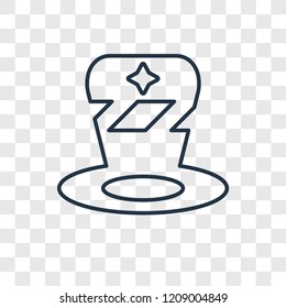 Hat concept vector linear icon isolated on transparent background, Hat concept transparency concept in outline style