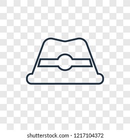 Hat concept vector linear icon isolated on transparent background, Hat concept transparency concept in outline style
