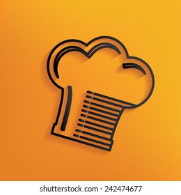 Hat cooking design on yellow background,clean vector