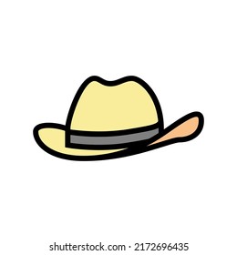 hat cowboy color icon vector. hat cowboy sign. isolated symbol illustration