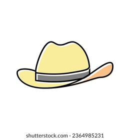 Hut Cowboy Farbe Symbol Vektorgrafik. Hut Cowboy unterschreibt. einzelne Symbolillustration