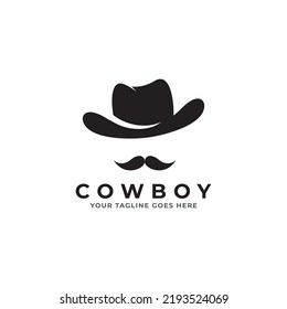 Hat cowboy logo design vector template.