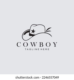 Plantilla de logotipo vectorial de Hat cowboy