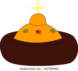 Hat with cross, illustration, vector on white background.