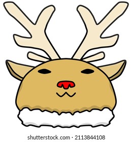 Hat with cute red-nosed deer shape
