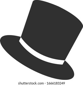 Hat cylinder illusionist. Happy Birthday. Holidays flat vector icon for decoration of cards, invitations, greetings, etc.