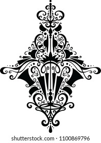 hat damask pattern vector illustration