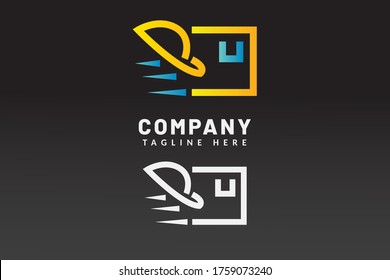 hat dan box colorful Logistic Icon Logo Template For Delivery brand and service delivery company used for icon company, printing, identity shipping, label corporate , express delivery