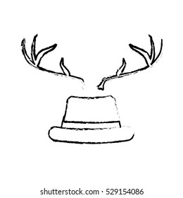 hat with deer horns icon over white background. hipster style design. vector illustration