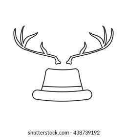 Hat and deer icon. Hipster style concept, vector graphic 