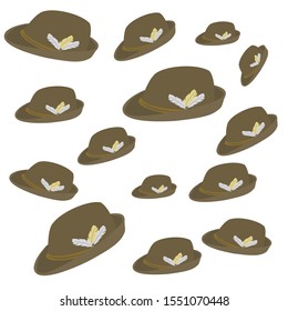 Hat design development. Includes hats illustration, hat pattern.