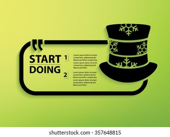 Hat Design and text box,vector