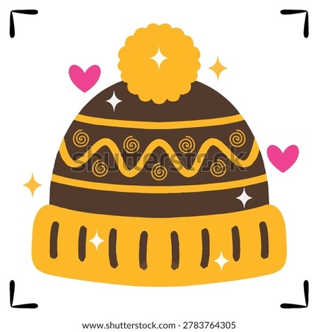 Hat designs in various shapes. Cute hat design illustrations. Hand drawn.