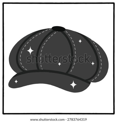 Hat designs in various shapes. Cute hat design illustrations. Hand drawn.