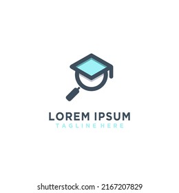 Hat diploma, college finder vector logo template