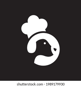 diseño del logotipo de sombrero y perro en círculo de inspiración del café de perro
