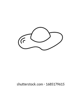 Hat doodle icon. Drawing by hand. Coloring book. Vector illustration.