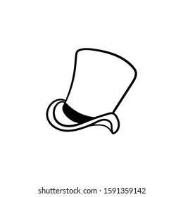 hat doodle icon vector hand drawing 