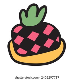 hat in doodle style in vector. winter time.Template for postcard illustration poster sticker