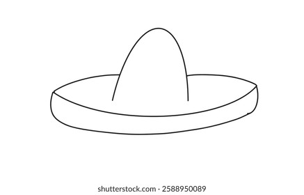 Hat drawing line black color element object icon cinco de mayo may month 2025 year mexico country national fashion carnival party event festival cinco de mayo maraca culture latin america music event 