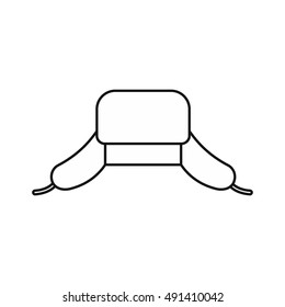 Hat with ear flaps icon in outline style on a white background vector illustration