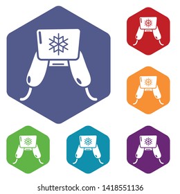 Hat with ear flaps icon. Simple illustration of hat with ear flaps vector icon for web