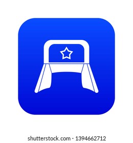 Hat with earflaps icon digital blue for any design isolated on white vector illustration