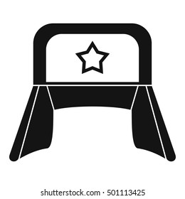 Hat with earflaps icon. Simple illustration of hat with earflaps vector icon for web