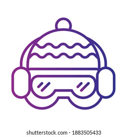 Hat with  Earmuffs icons. outline sport icons. gradient colors. suitable for use in applications, websites, social media, catalogue, brochures, etc. vector icon.