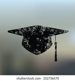 Hat education design on blur background,grunge vector