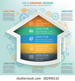 Hat of education info graphic design, Business concept design. Clean vector.