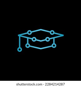 Hat education technology line modern logo
