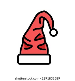 hat elf christmas cute color icon vector. hat elf christmas cute sign. isolated symbol illustration