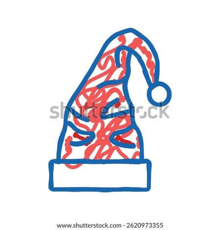 hat elf christmas cute doodle icon sketch vector. hat elf christmas cute sign. isolated symbol illustration