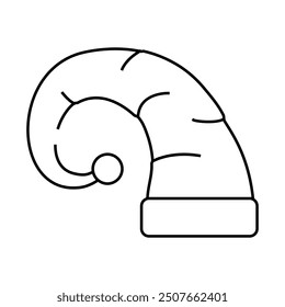 hat elf christmas cute line icon vector. hat elf christmas cute sign. isolated contour symbol black illustration