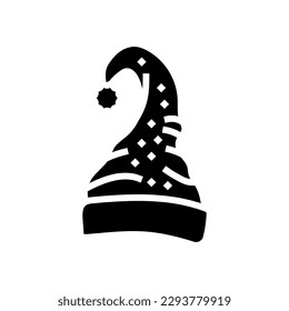 hat elf christmas xmas glyph icon vector. hat elf christmas xmas sign. isolated symbol illustration