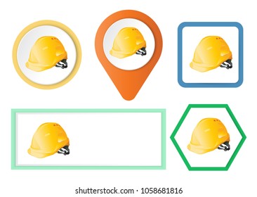 Hat engineer icon, construction on buttons, vector design
