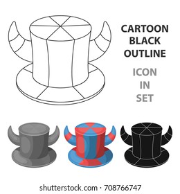 Hat of a fan with horns.Fans single icon in cartoon style vector symbol stock illustration.