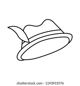 hat with feather and ribbon