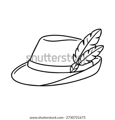 Hat with feathers vector line icon on a white background.
Vector line icon on a white background